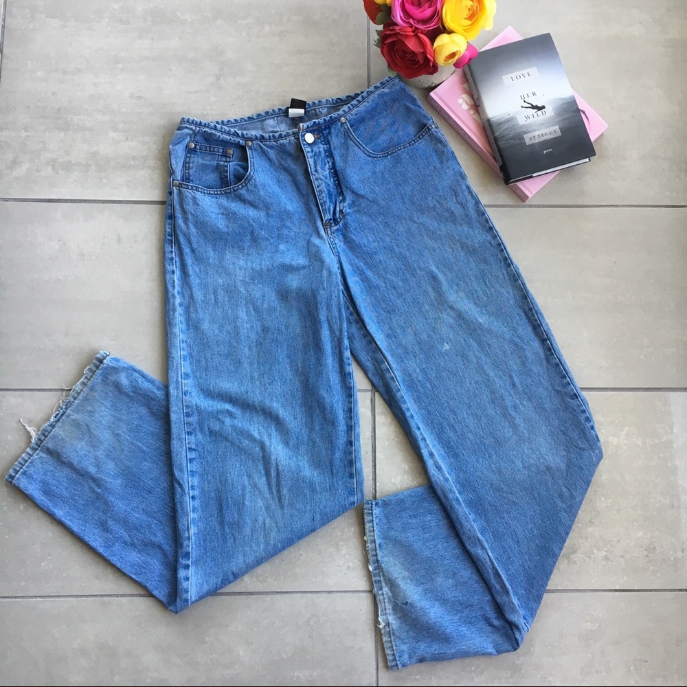 Vintage 90s Wide Leg Jeans Low Rise